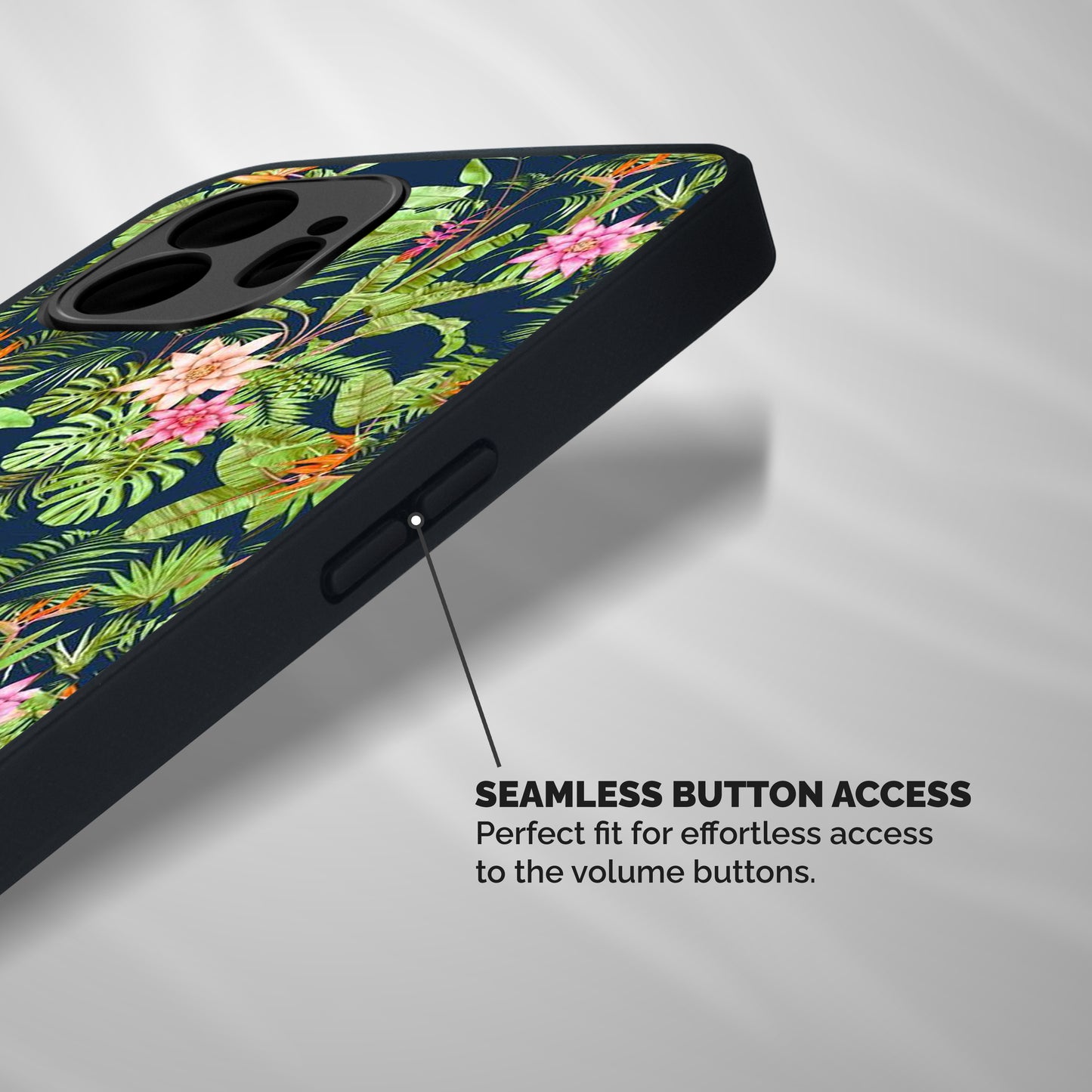Tiny Flower Leaves Shockproof Hybrid Protection (Metal + TPU) Back Case Cover