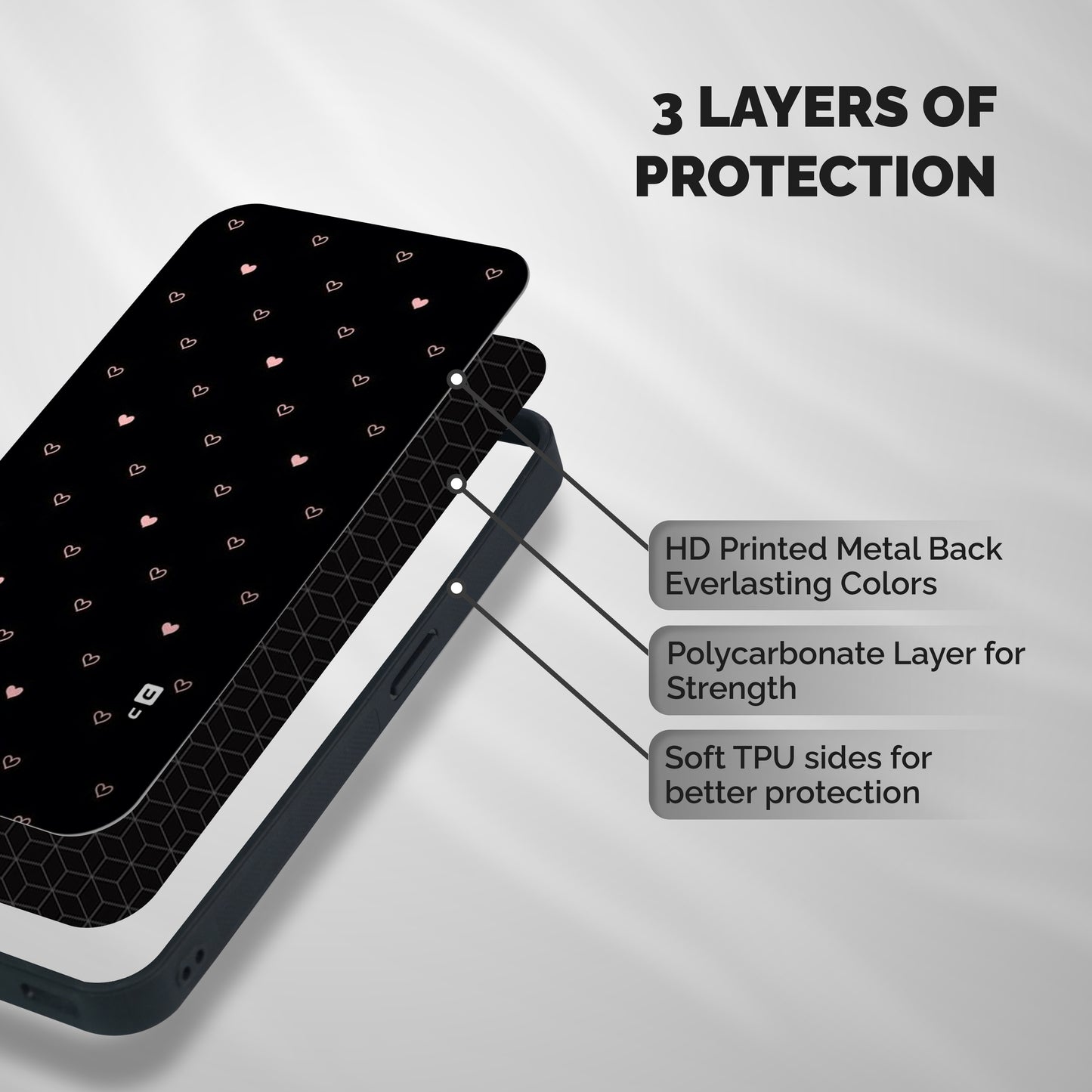 Tiny Little Pink Pattern Shockproof Hybrid Protection (Metal + TPU) Back Case Cover