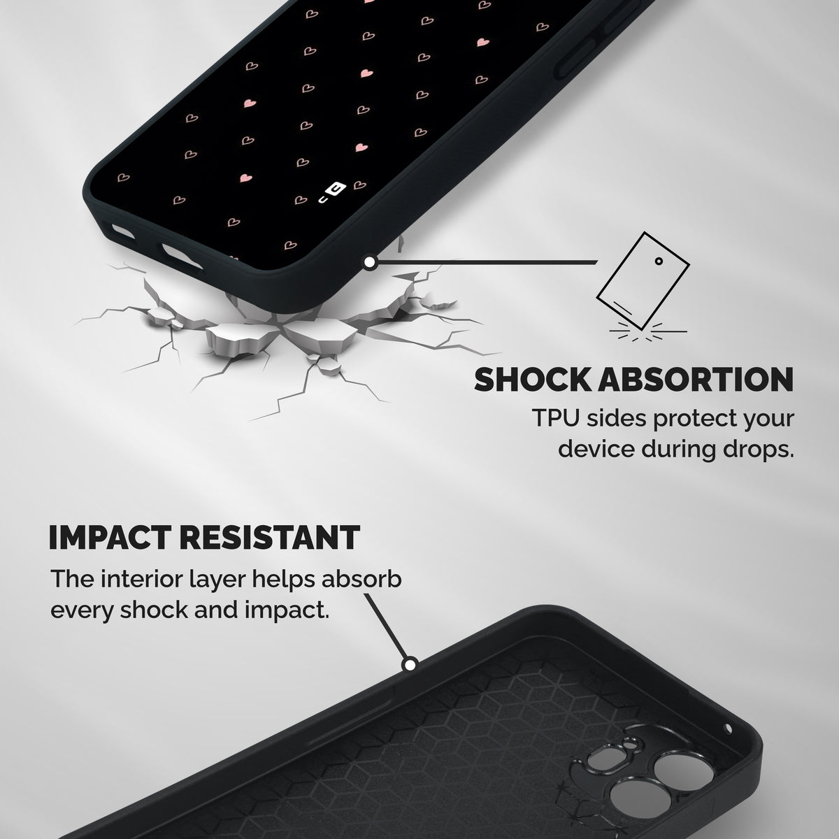Tiny Little Pink Pattern Shockproof Hybrid Protection (Metal + TPU) Back Case Cover