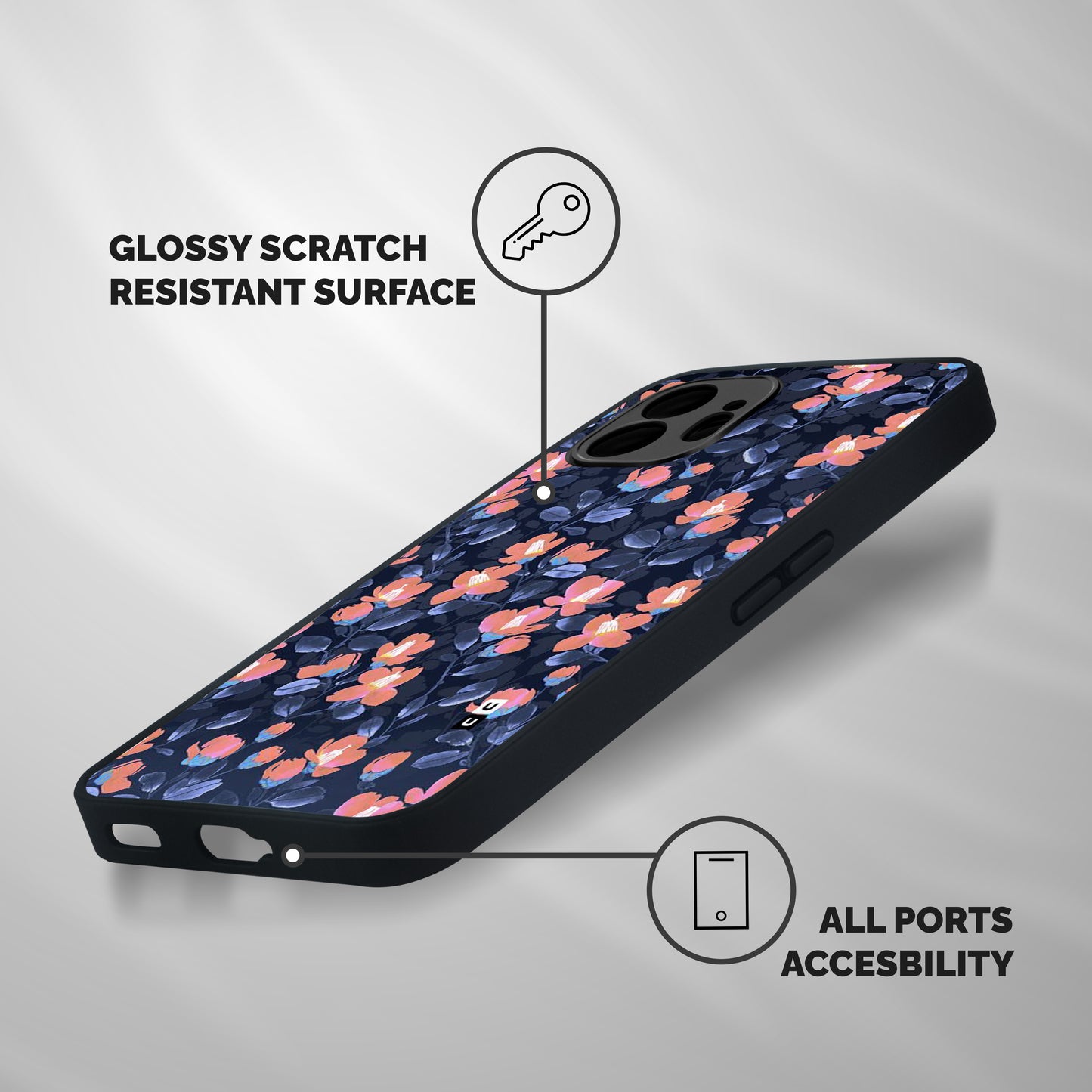 Tiny Peach Flowers Shockproof Hybrid Protection (Metal + TPU) Back Case Cover