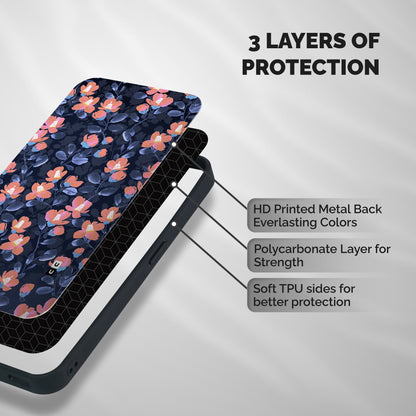 Tiny Peach Flowers Shockproof Hybrid Protection (Metal + TPU) Back Case Cover