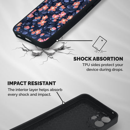 Tiny Peach Flowers Shockproof Hybrid Protection (Metal + TPU) Back Case Cover