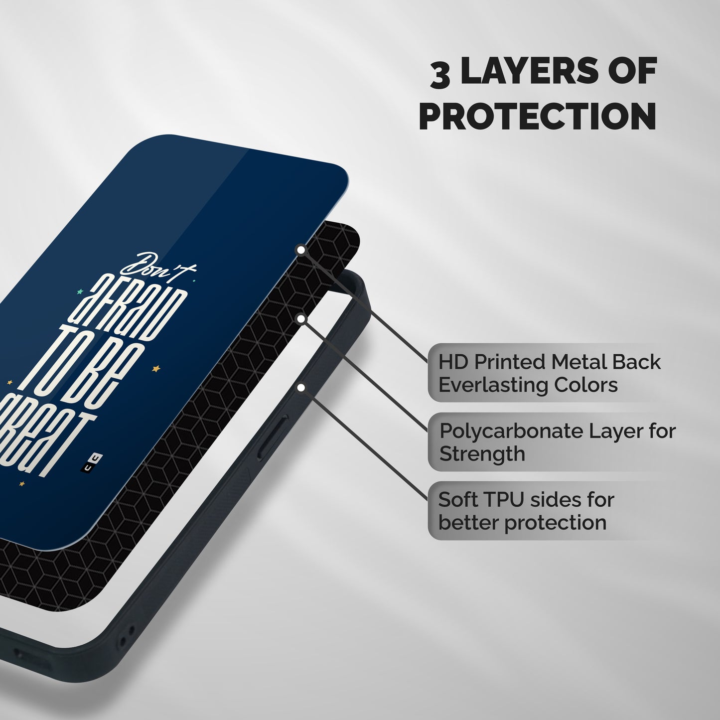 To Be Great Shockproof Hybrid Protection (Metal + TPU) Back Case Cover