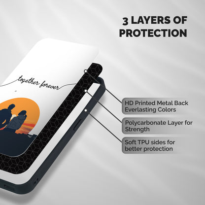 Together Forever Shockproof Hybrid Protection (Metal + TPU) Back Case Cover
