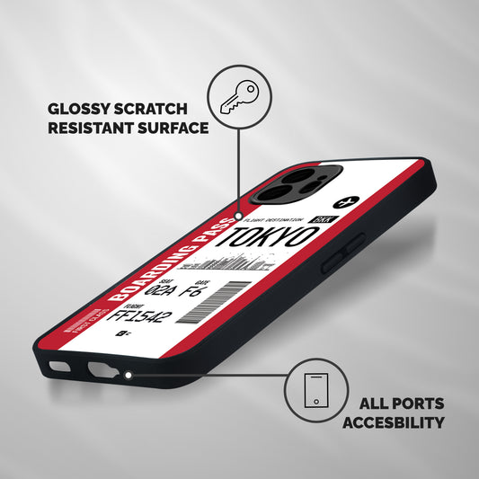 Tokyo Boarding Pass Shockproof Hybrid Protection (Metal + TPU) Back Case Cover