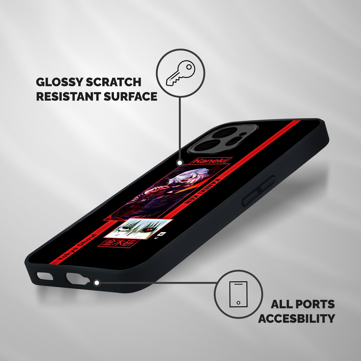 Tokyo Ghoul Kaneki Art Shockproof Hybrid Protection (Metal + TPU) Back Case Cover