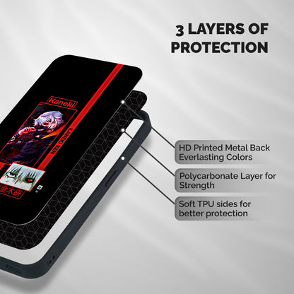 Tokyo Ghoul Kaneki Art Shockproof Hybrid Protection (Metal + TPU) Back Case Cover