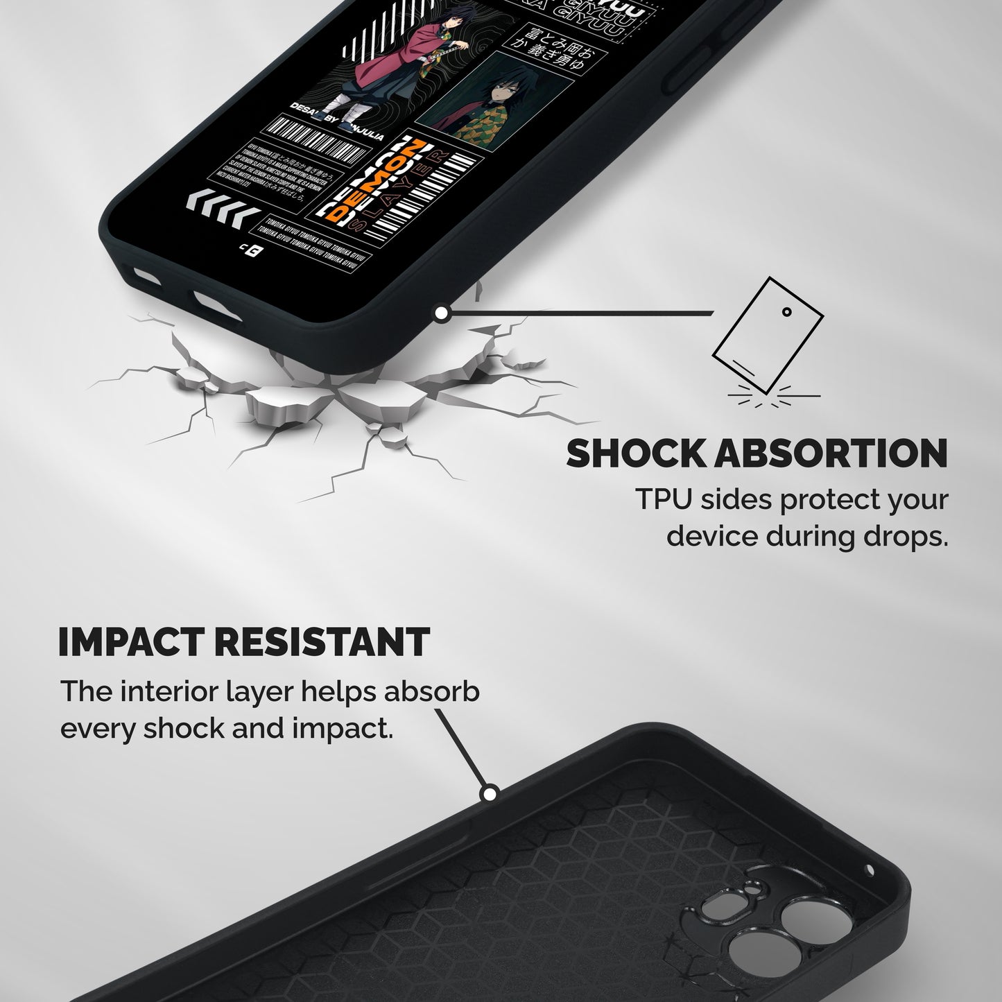 Tomioka Giyu Shockproof Hybrid Protection (Metal + TPU) Back Case Cover