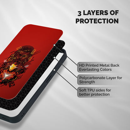 Tony Stark Shockproof Hybrid Protection (Metal + TPU) Back Case Cover