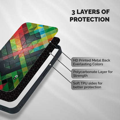 Too Much Colors Pattern Shockproof Hybrid Protection (Metal + TPU) Back Case Cover