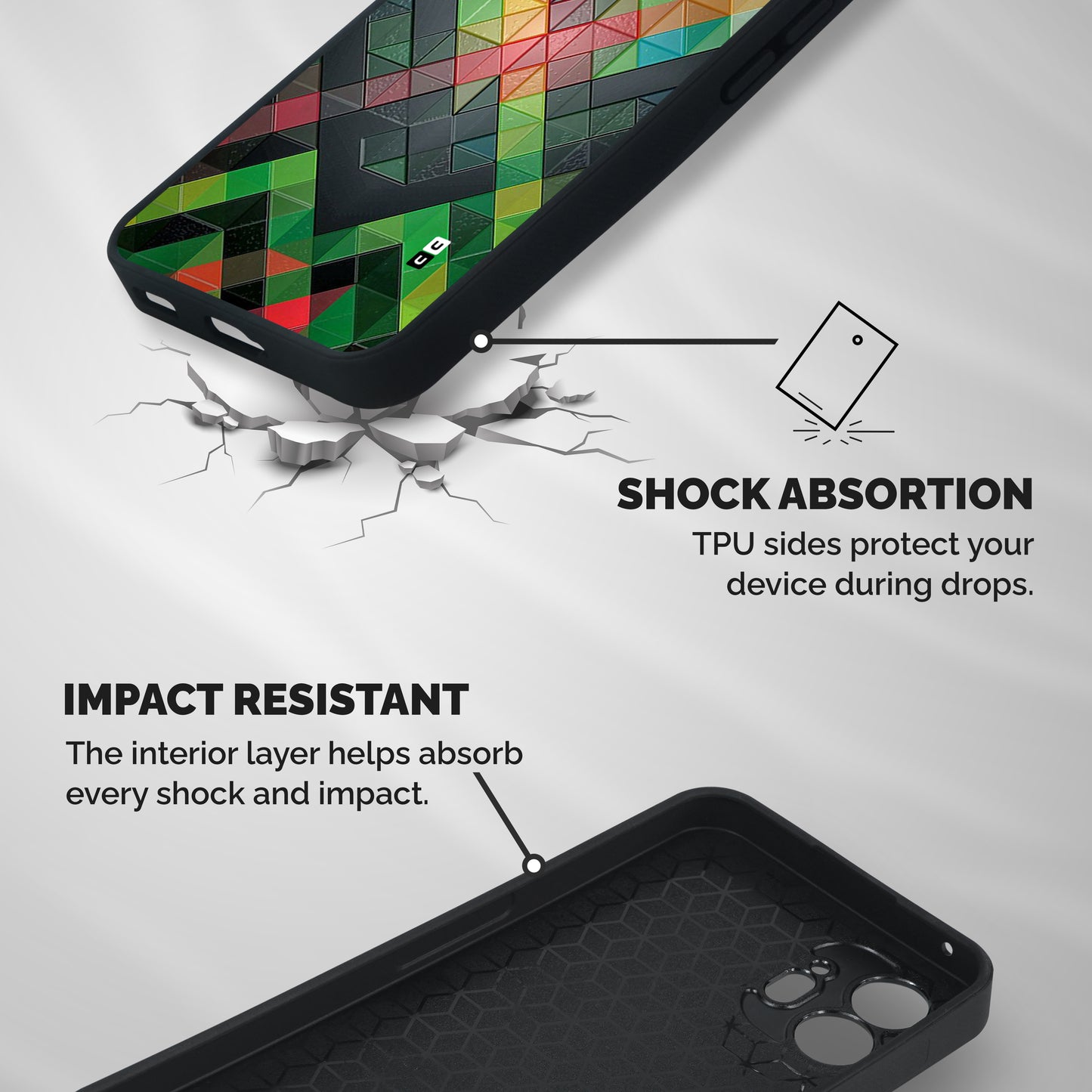 Too Much Colors Pattern Shockproof Hybrid Protection (Metal + TPU) Back Case Cover