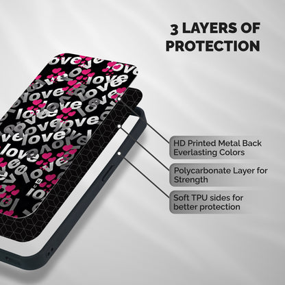 Too Much Love Shockproof Hybrid Protection (Metal + TPU) Back Case Cover