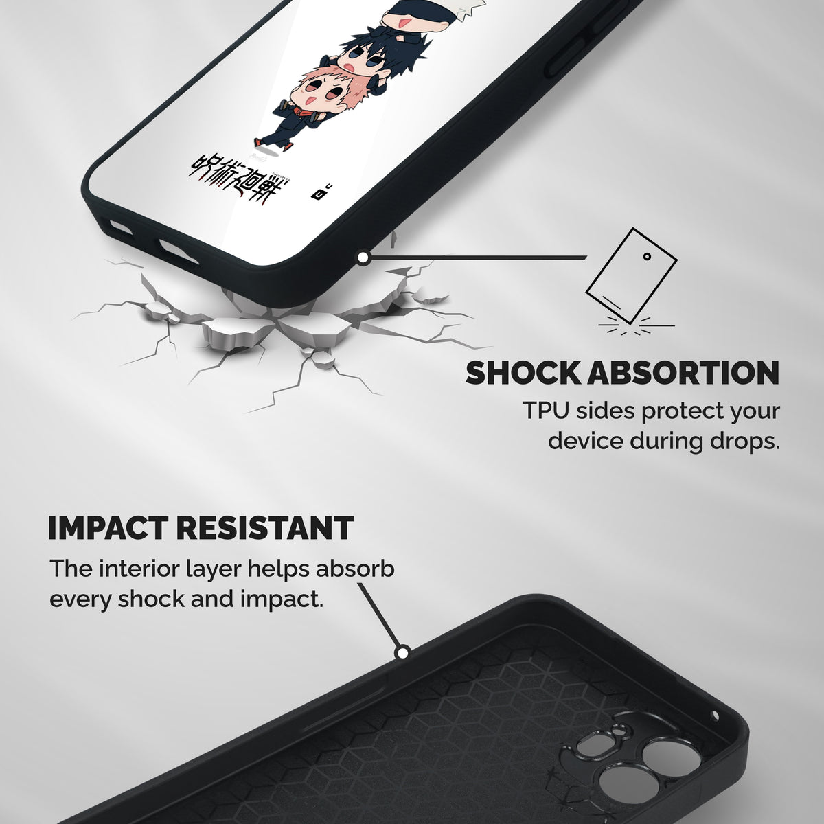 Top Gojo Squad Shockproof Hybrid Protection (Metal + TPU) Back Case Cover