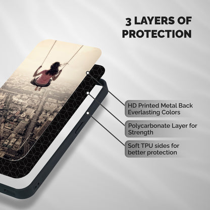 Top Of The World Shockproof Hybrid Protection (Metal + TPU) Back Case Cover
