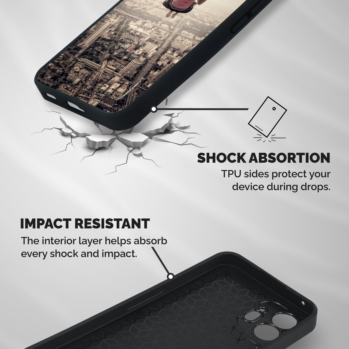 Top Of The World Shockproof Hybrid Protection (Metal + TPU) Back Case Cover