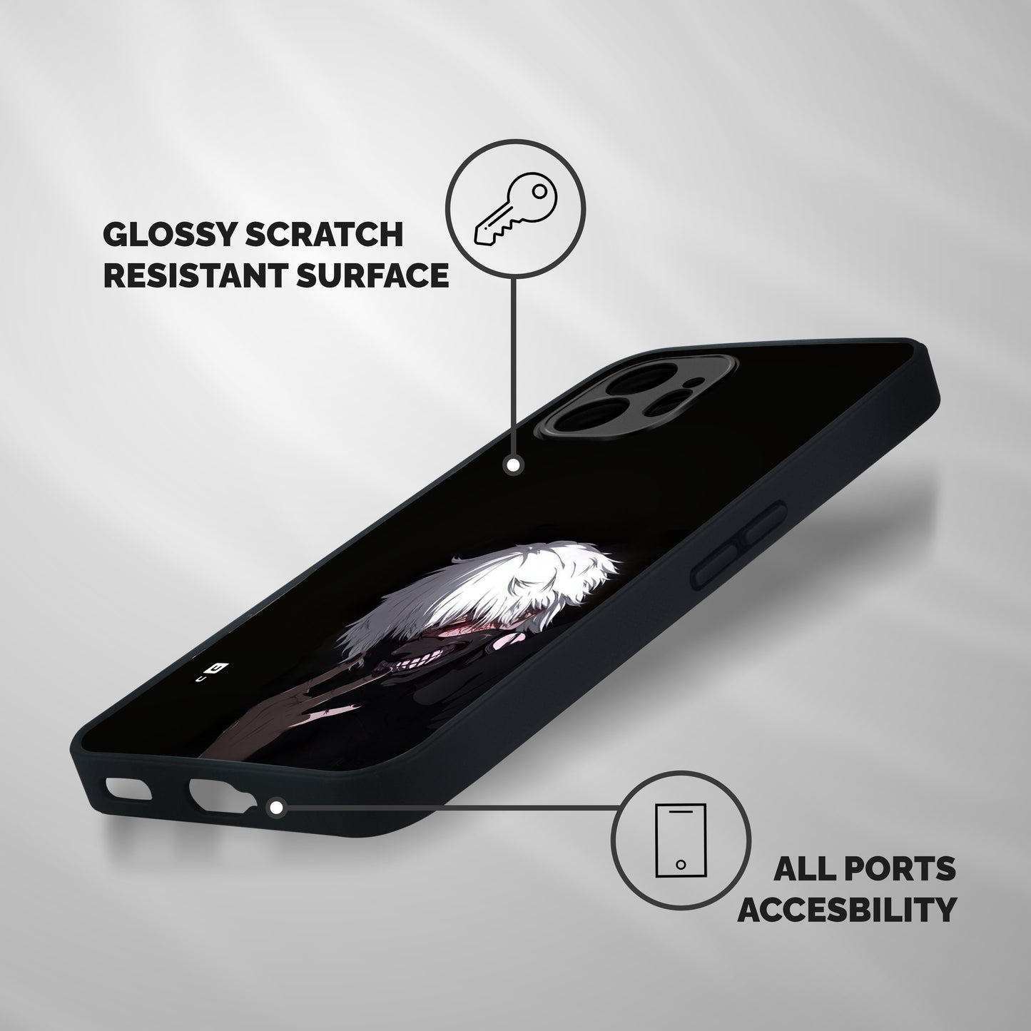 Toukyo Ghoul Kaneki Alternate Shockproof Hybrid Protection (Metal + TPU) Back Case Cover
