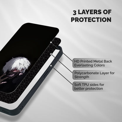 Toukyo Ghoul Kaneki Alternate Shockproof Hybrid Protection (Metal + TPU) Back Case Cover