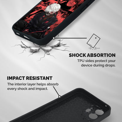 Toukyo Ghoul Kaneki Manga Shockproof Hybrid Protection (Metal + TPU) Back Case Cover