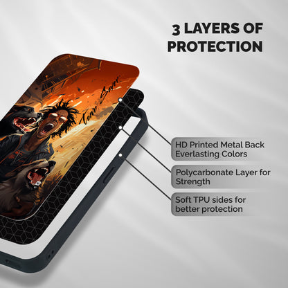 Town Saver Dogs Shockproof Hybrid Protection (Metal + TPU) Back Case Cover