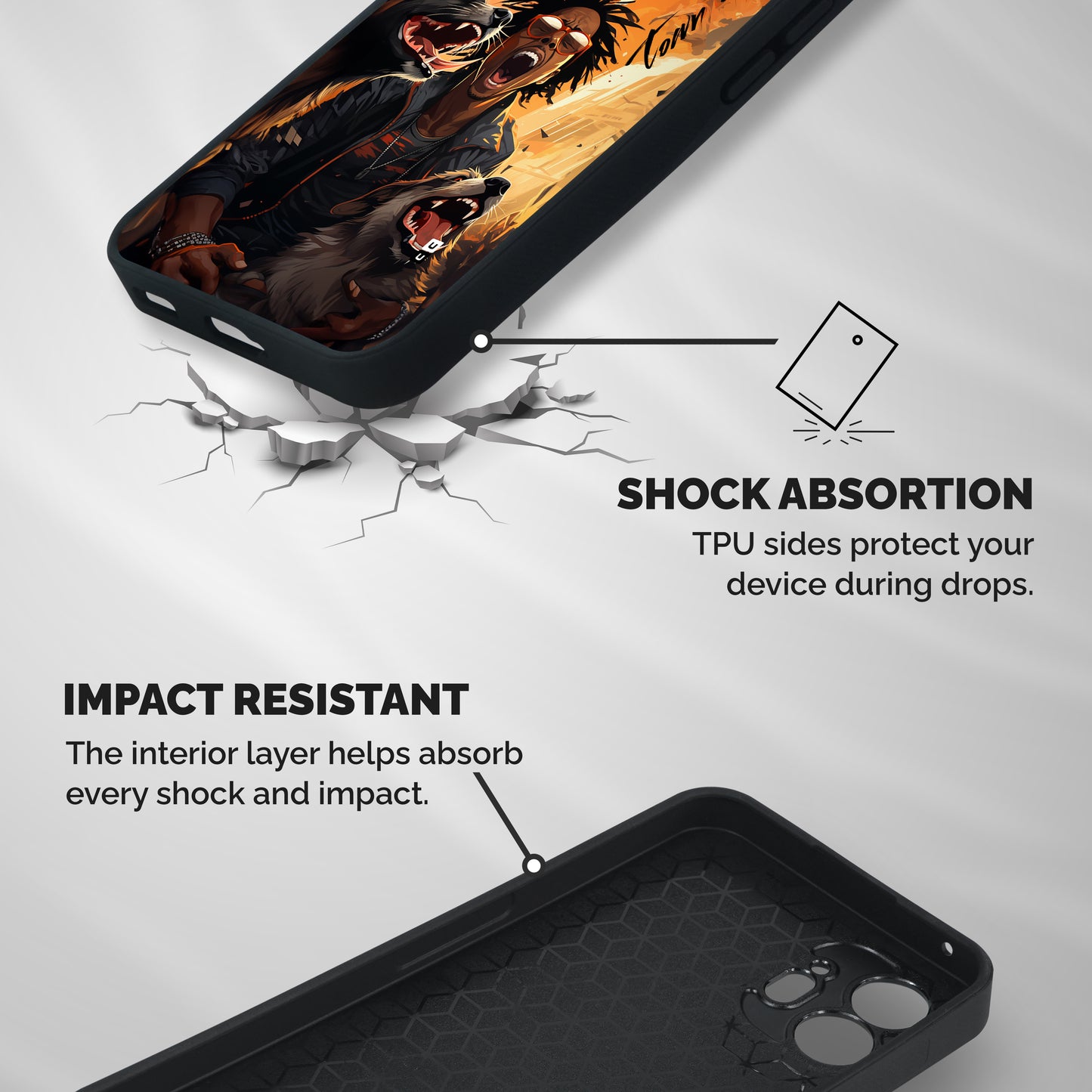 Town Saver Dogs Shockproof Hybrid Protection (Metal + TPU) Back Case Cover
