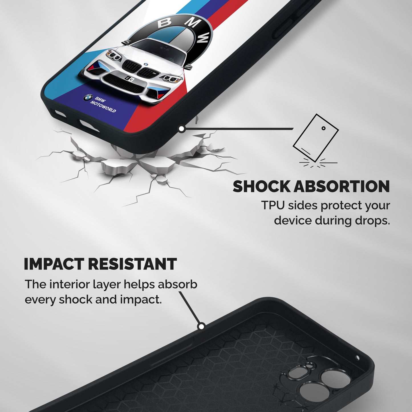 Track Supercar Shockproof Hybrid Protection (Metal + TPU) Back Case Cover