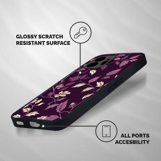 Traditional Florals Shockproof Hybrid Protection (Metal + TPU) Back Case Cover
