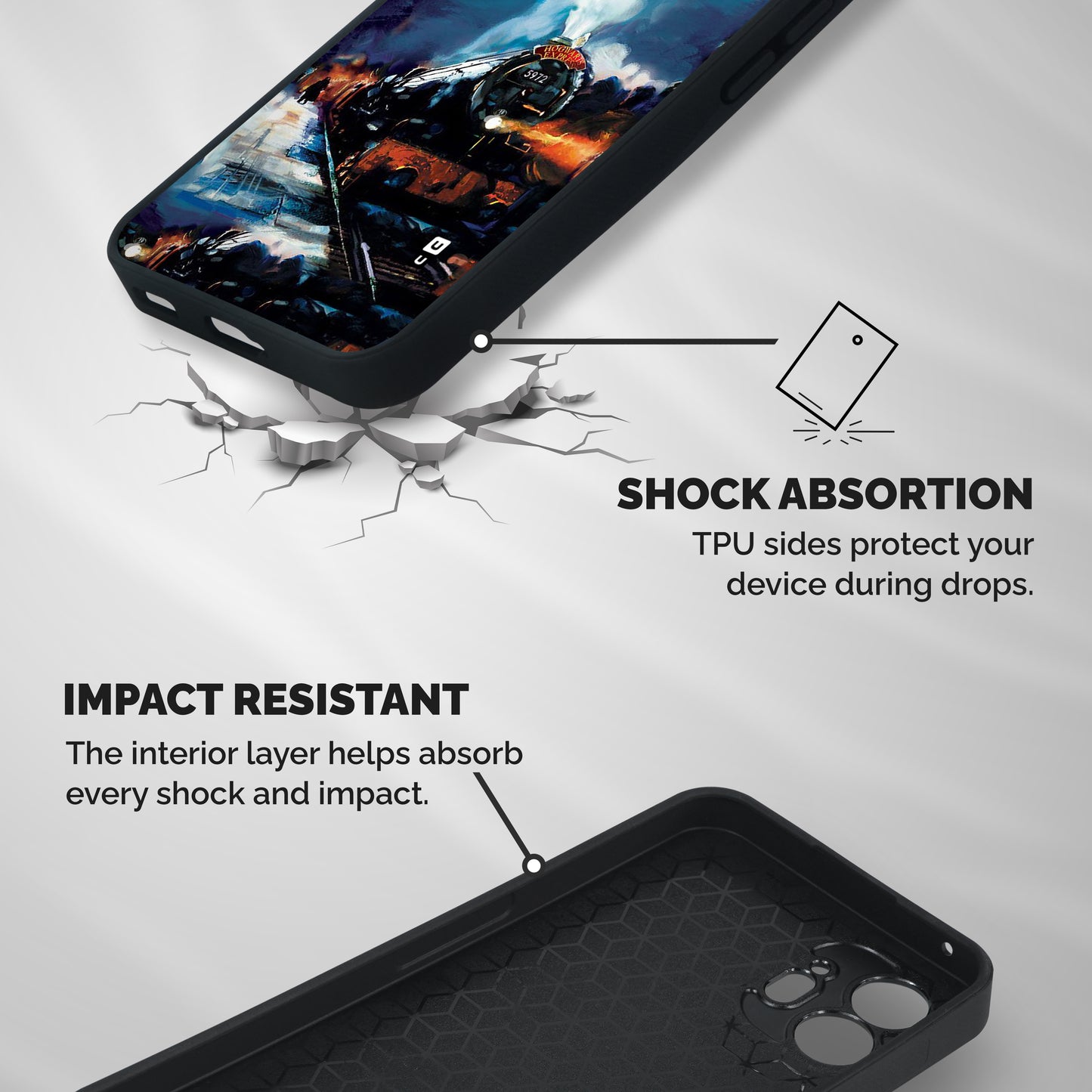 Train Art Shockproof Hybrid Protection (Metal + TPU) Back Case Cover