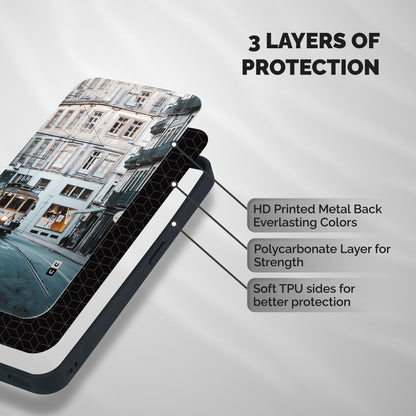 Tramp Train Shockproof Hybrid Protection (Metal + TPU) Back Case Cover