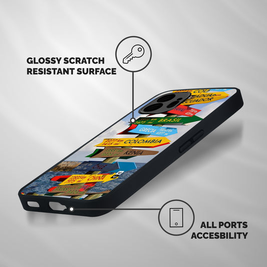 Travel Directions Shockproof Hybrid Protection (Metal + TPU) Back Case Cover