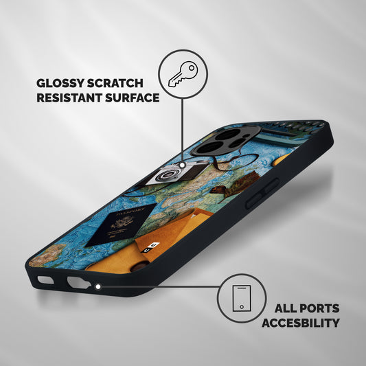 Travel Essentials Shockproof Hybrid Protection (Metal + TPU) Back Case Cover