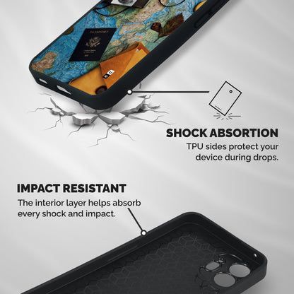 Travel Essentials Shockproof Hybrid Protection (Metal + TPU) Back Case Cover