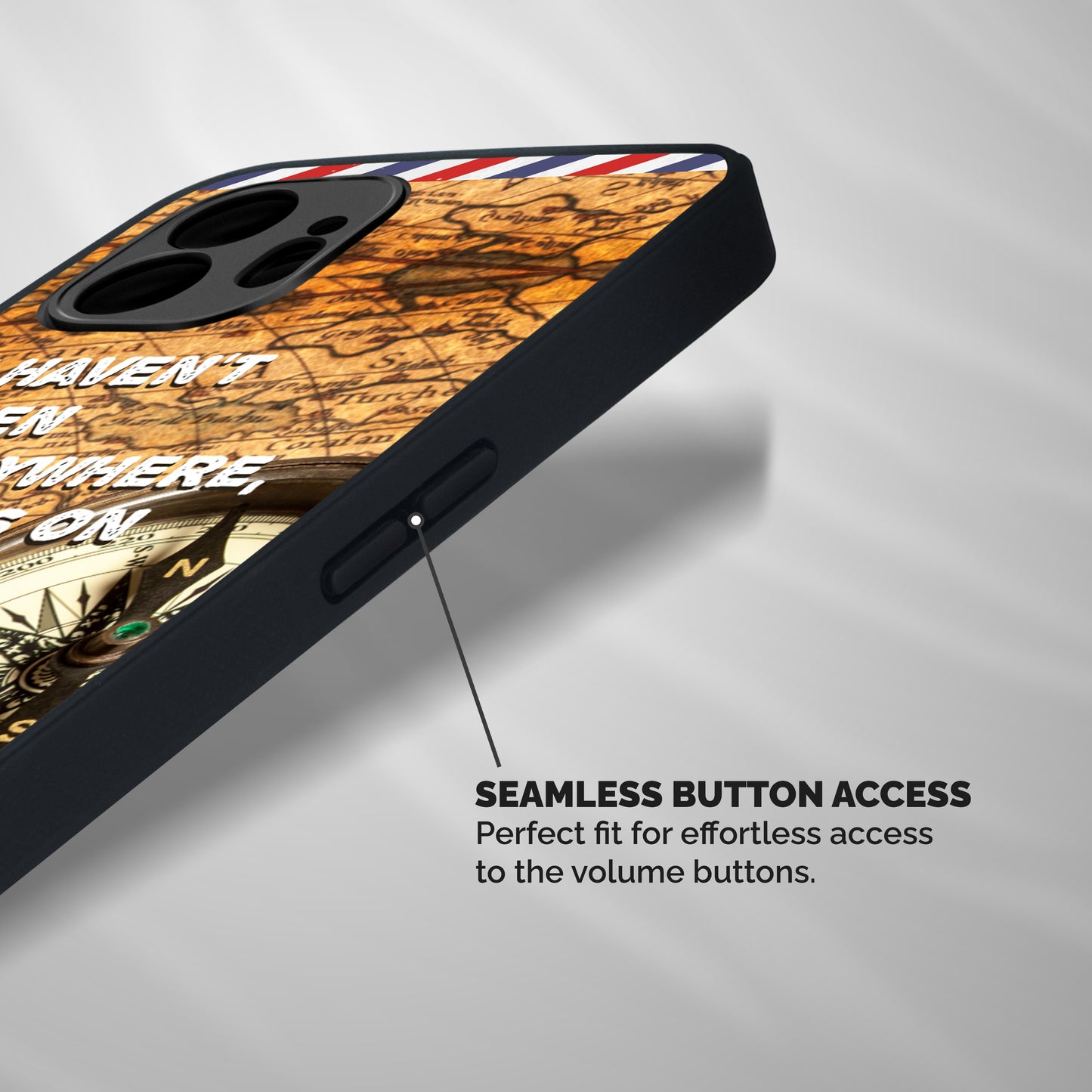 Travel Map Shockproof Hybrid Protection (Metal + TPU) Back Case Cover
