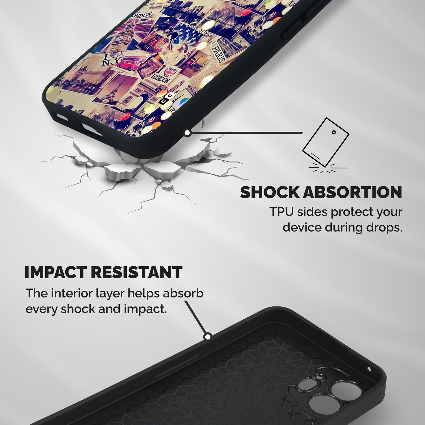 Travel Pictures Shockproof Hybrid Protection (Metal + TPU) Back Case Cover