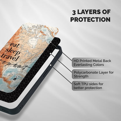 Travel Repeat Shockproof Hybrid Protection (Metal + TPU) Back Case Cover