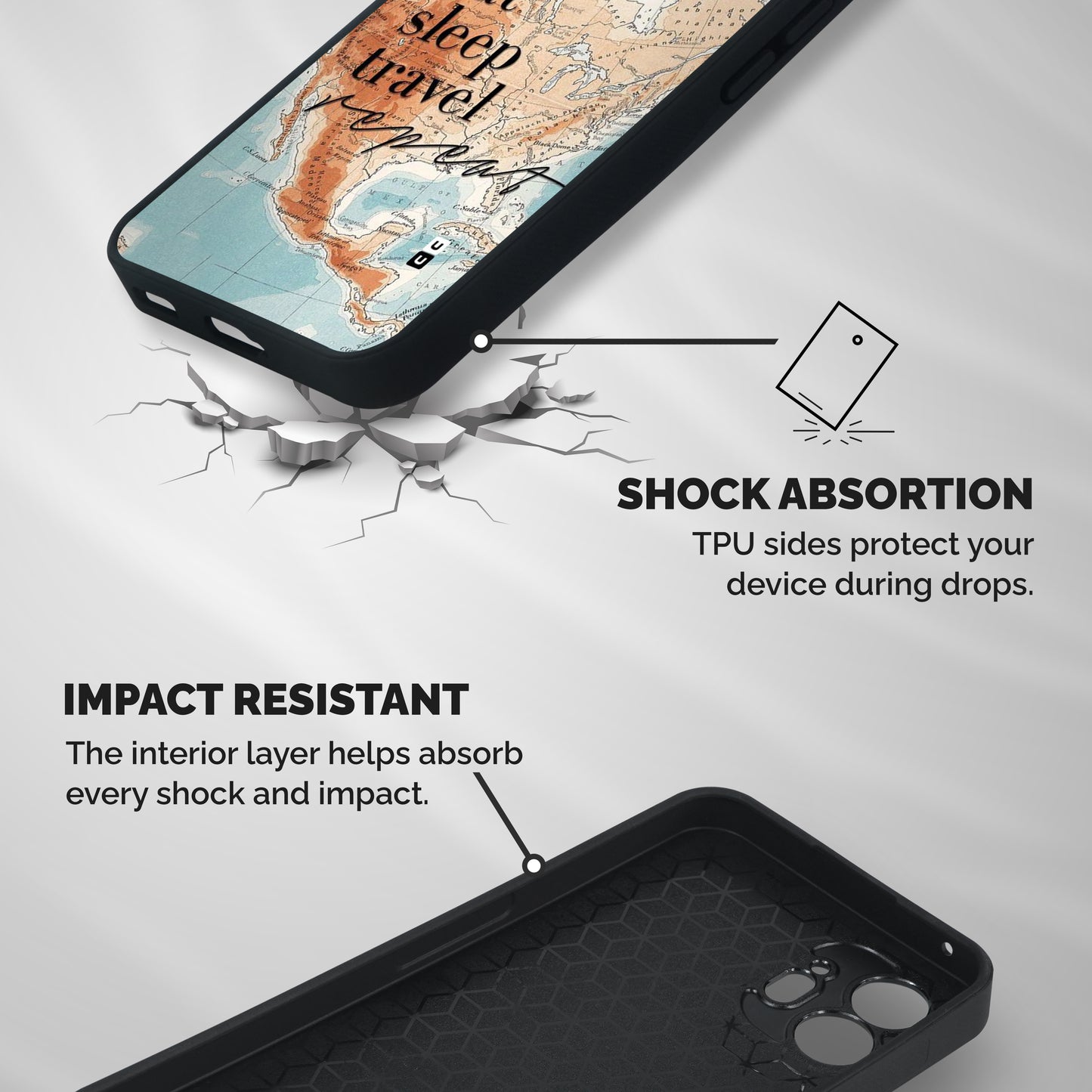 Travel Repeat Shockproof Hybrid Protection (Metal + TPU) Back Case Cover