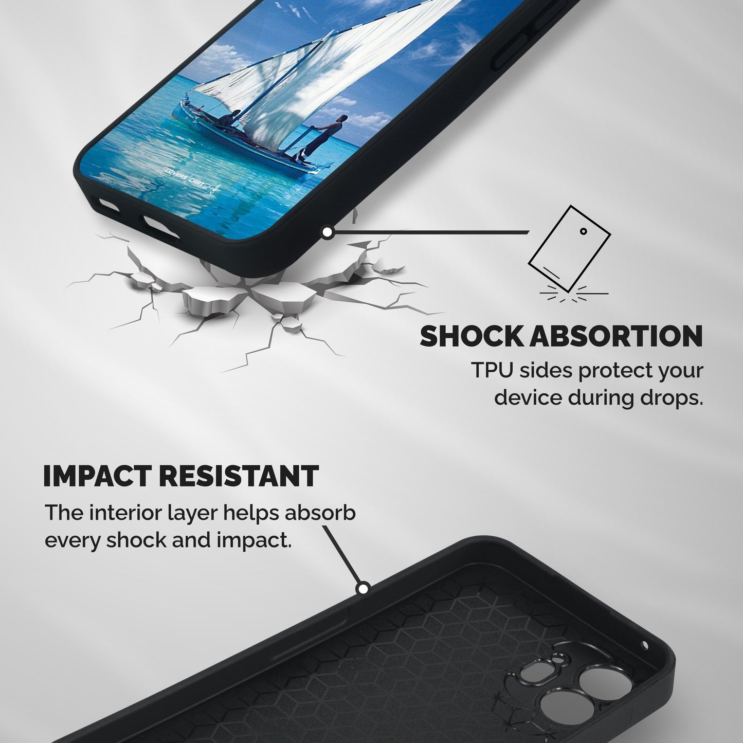 Travel Ship Shockproof Hybrid Protection (Metal + TPU) Back Case Cover