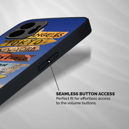 Travel Signs Shockproof Hybrid Protection (Metal + TPU) Back Case Cover