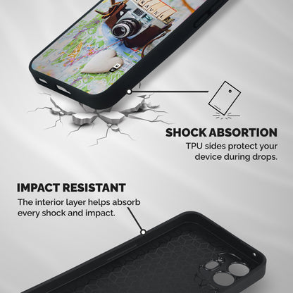 Travel Snapshot Shockproof Hybrid Protection (Metal + TPU) Back Case Cover