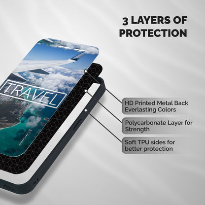 Travel Shockproof Hybrid Protection (Metal + TPU) Back Case Cover