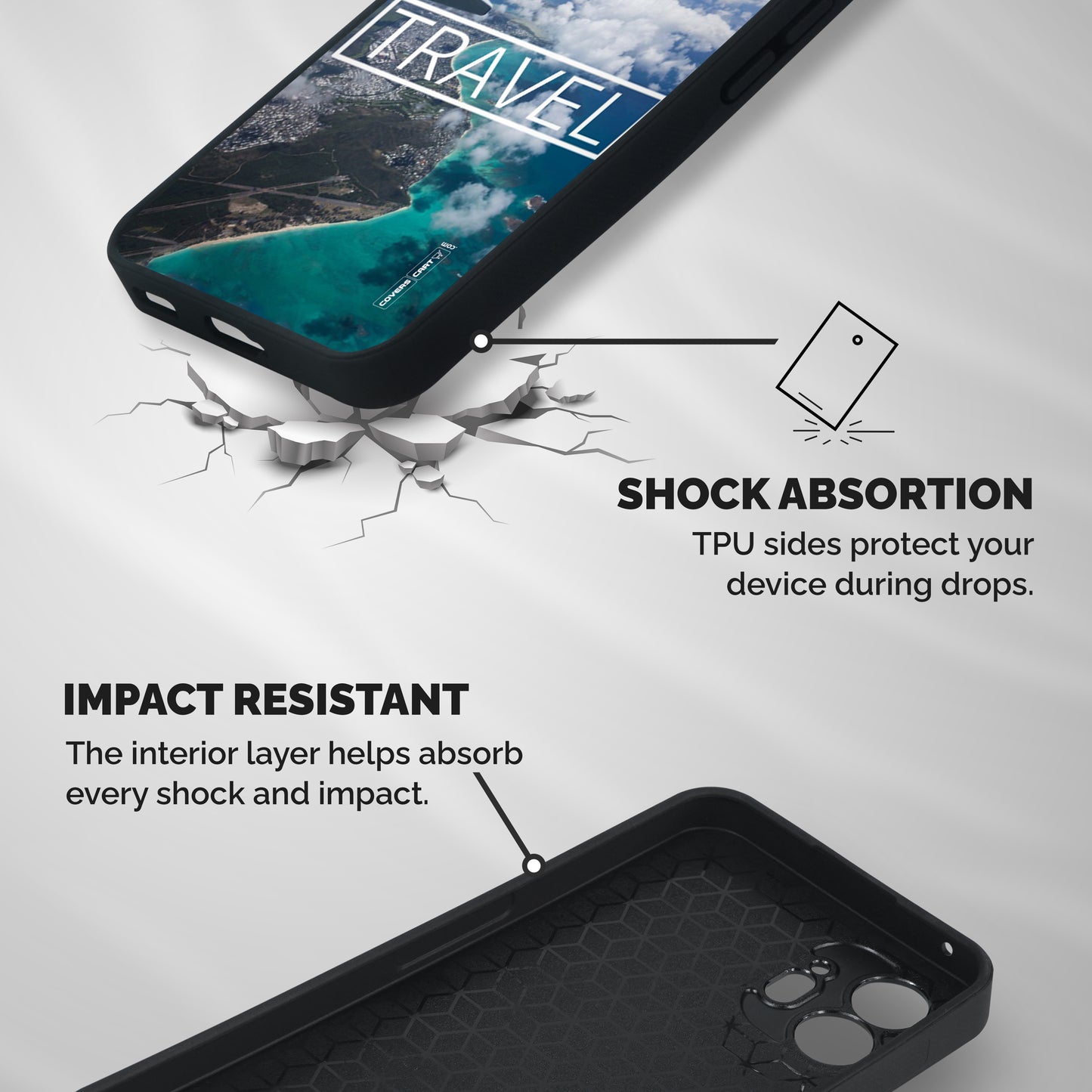 Travel Shockproof Hybrid Protection (Metal + TPU) Back Case Cover