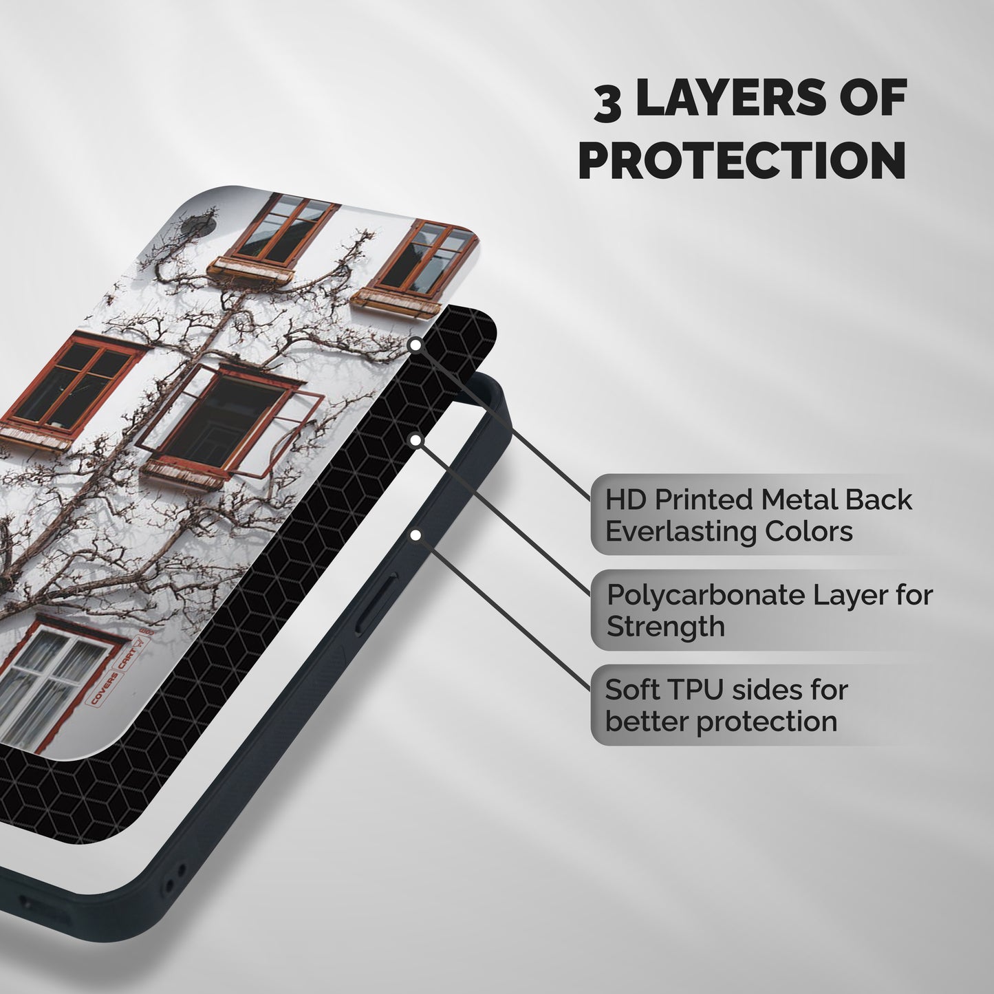 Tree House Shockproof Hybrid Protection (Metal + TPU) Back Case Cover