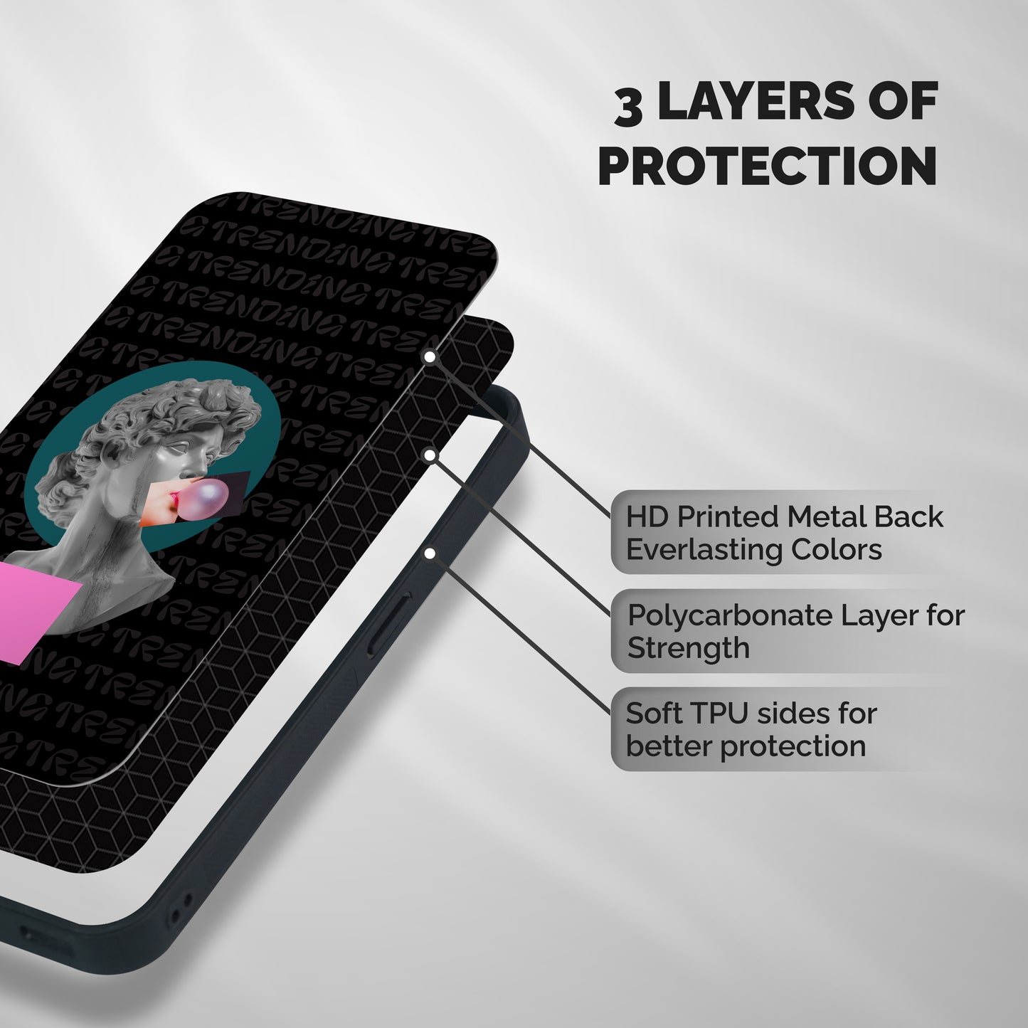 Trending Typo Shockproof Hybrid Protection (Metal + TPU) Back Case Cover
