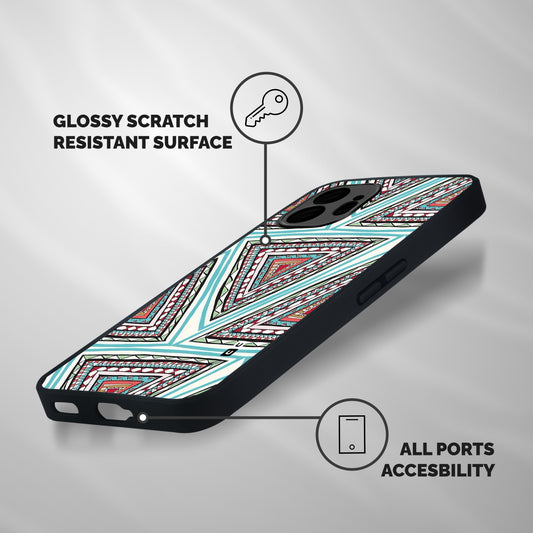 Triangle Abstract Mode Shockproof Hybrid Protection (Metal + TPU) Back Case Cover