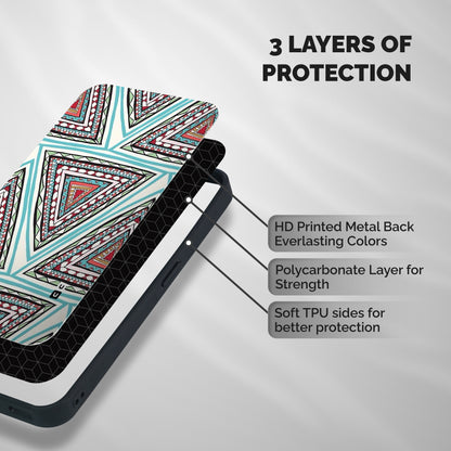 Triangle Abstract Mode Shockproof Hybrid Protection (Metal + TPU) Back Case Cover