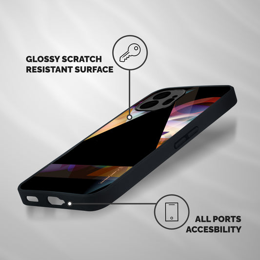 Triangle Black Abstract Shockproof Hybrid Protection (Metal + TPU) Back Case Cover