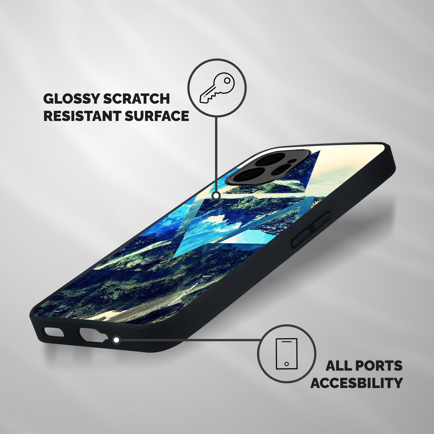 Triangular View Shockproof Hybrid Protection (Metal + TPU) Back Case Cover