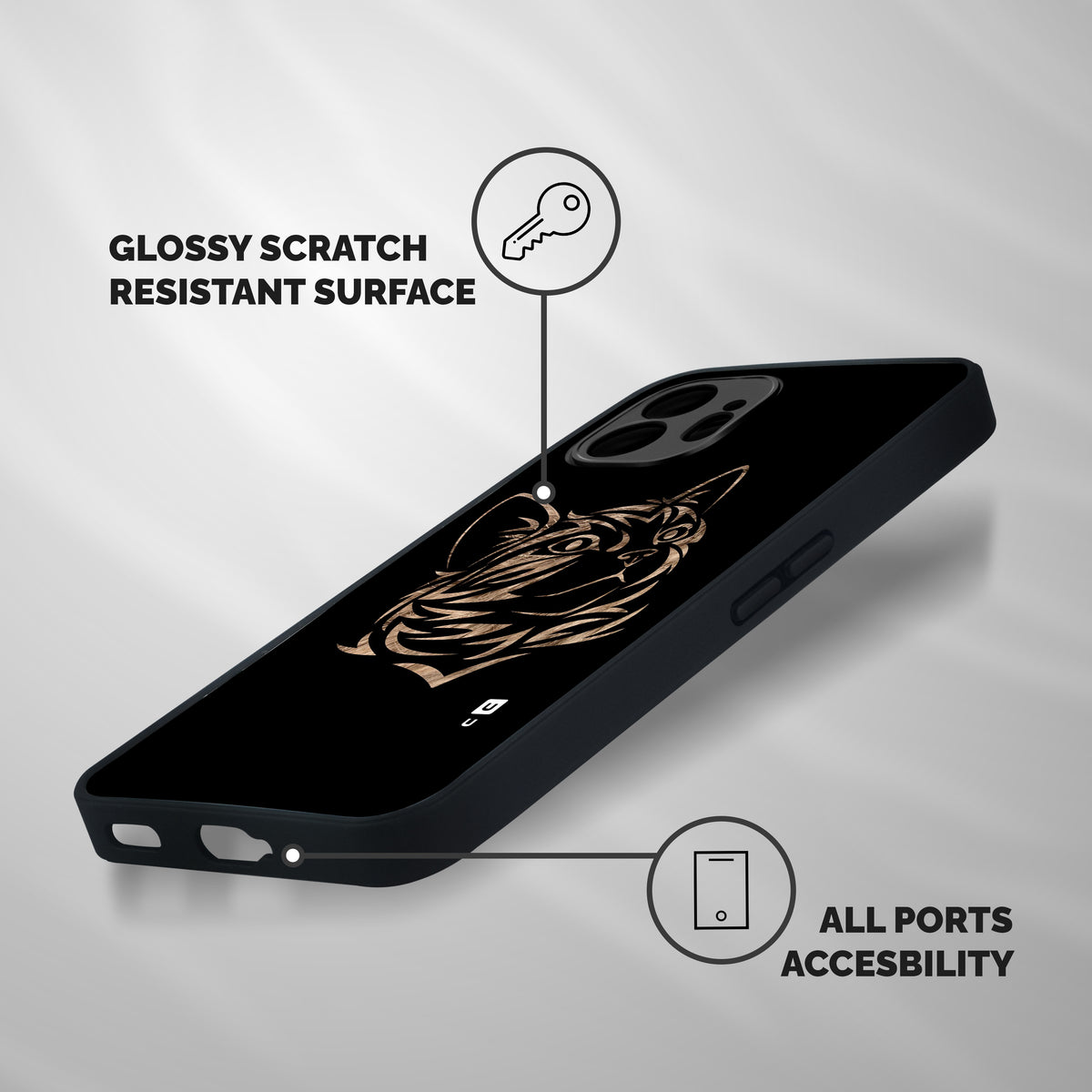 Tribal Cat Shockproof Hybrid Protection (Metal + TPU) Back Case Cover