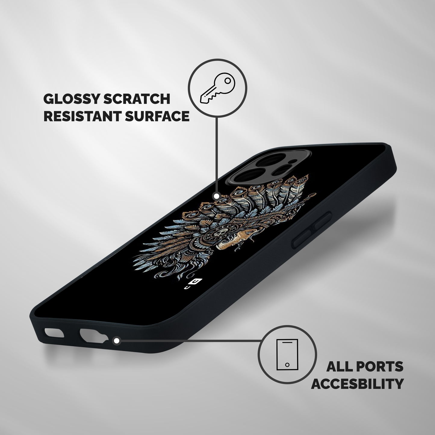 Tribal Design Shockproof Hybrid Protection (Metal + TPU) Back Case Cover
