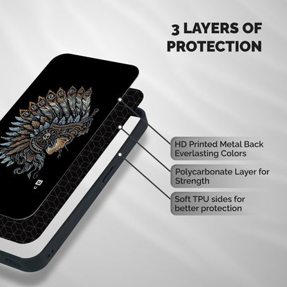 Tribal Design Shockproof Hybrid Protection (Metal + TPU) Back Case Cover