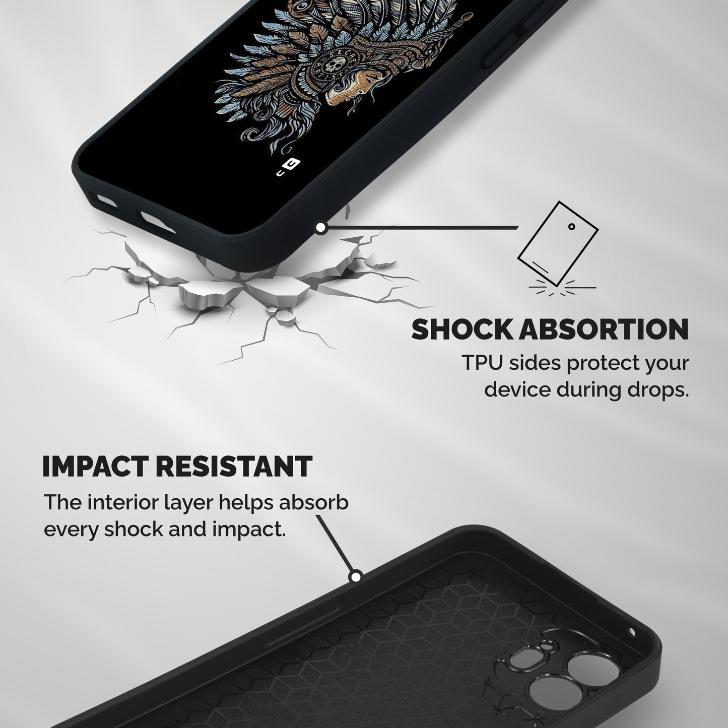 Tribal Design Shockproof Hybrid Protection (Metal + TPU) Back Case Cover